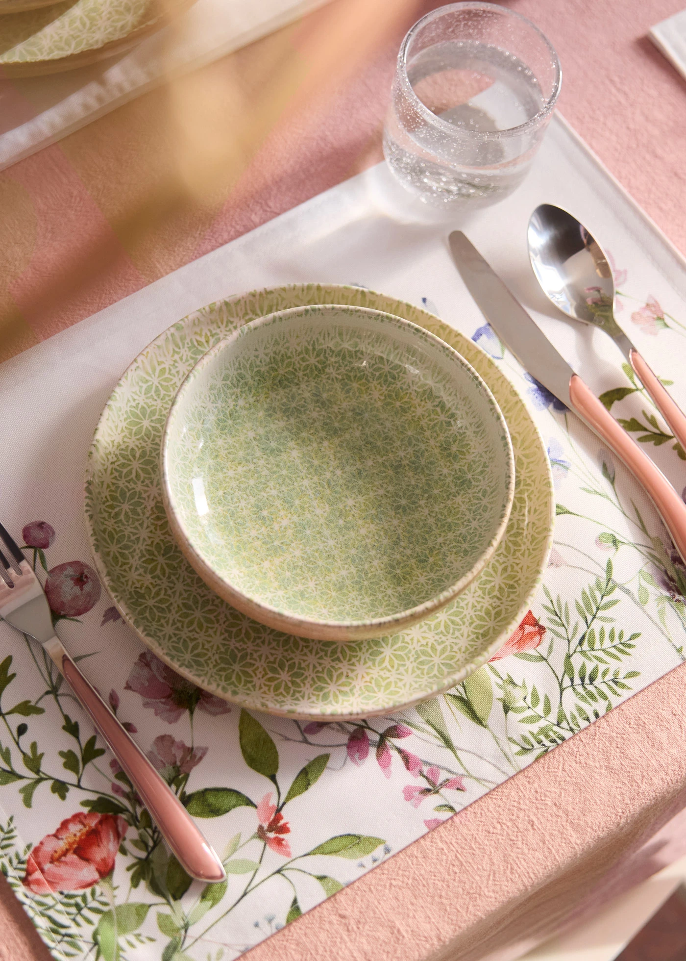 Placemat met bloemenprint (set van 4) • wit/multicolour • bonprix online shop