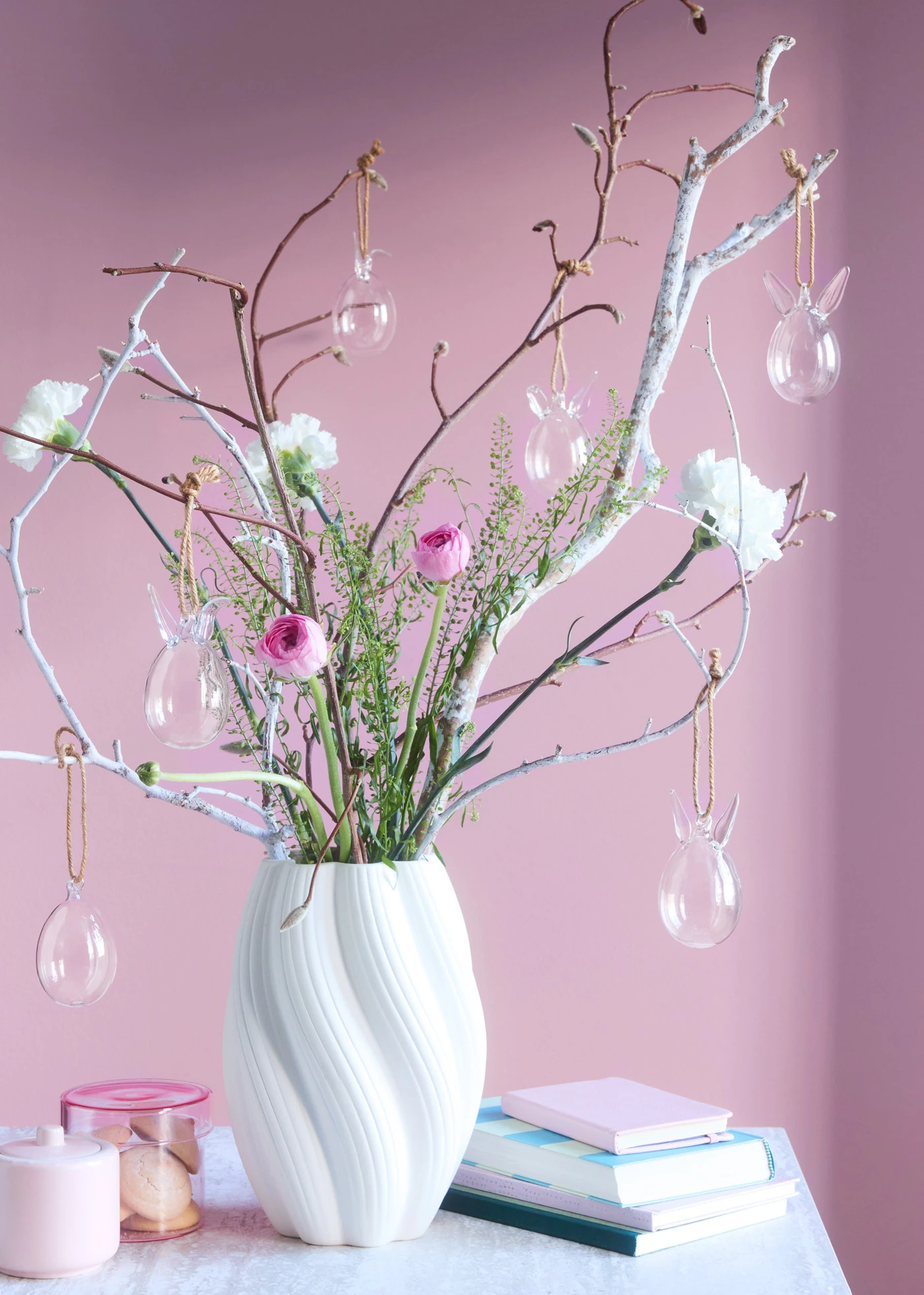 Függő üveg dekoráció, nyuszik (6 db-os csomag) • festetlen • bonprix áruház