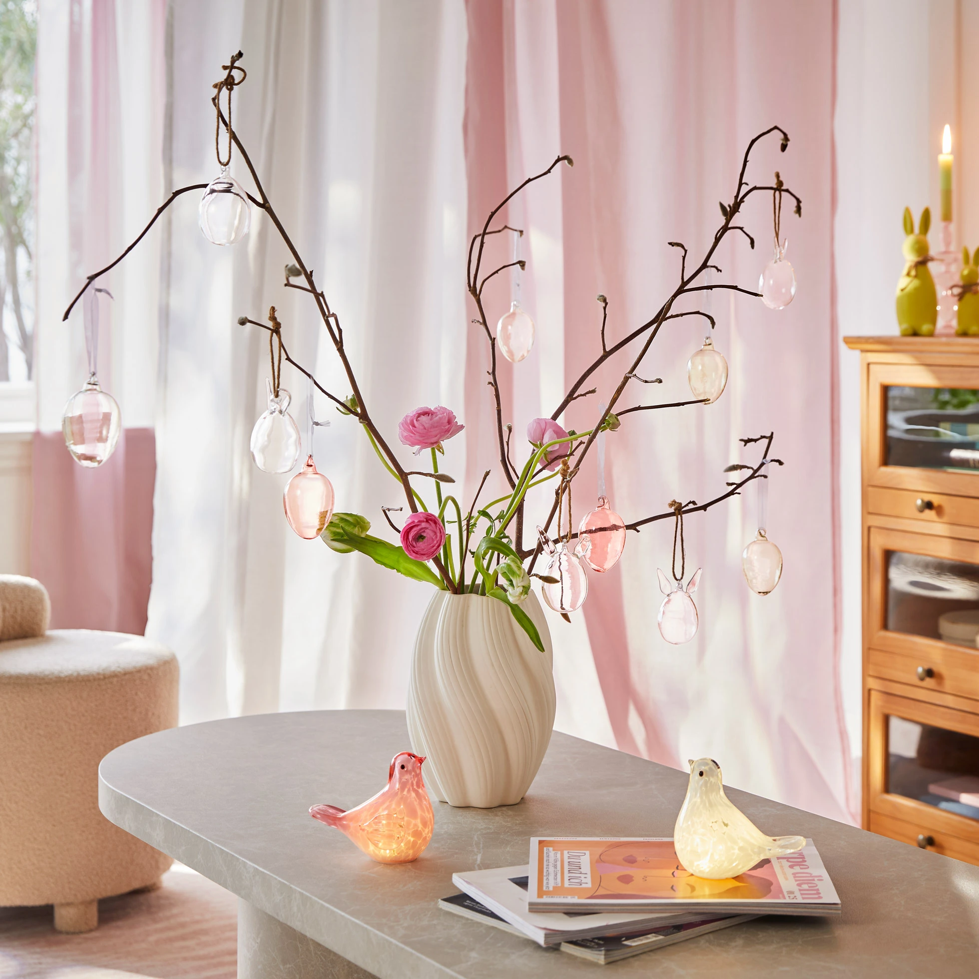 Hangdecoratie van glas (set van 6) • ongeverfd • bonprix online shop