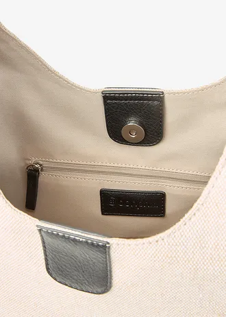 Buideltas met linnen • ecrubeige-zwart • bonprix online shop