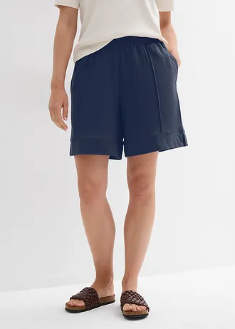 Short sweat en coton mélangé • bleu foncé • Boutique bonprix