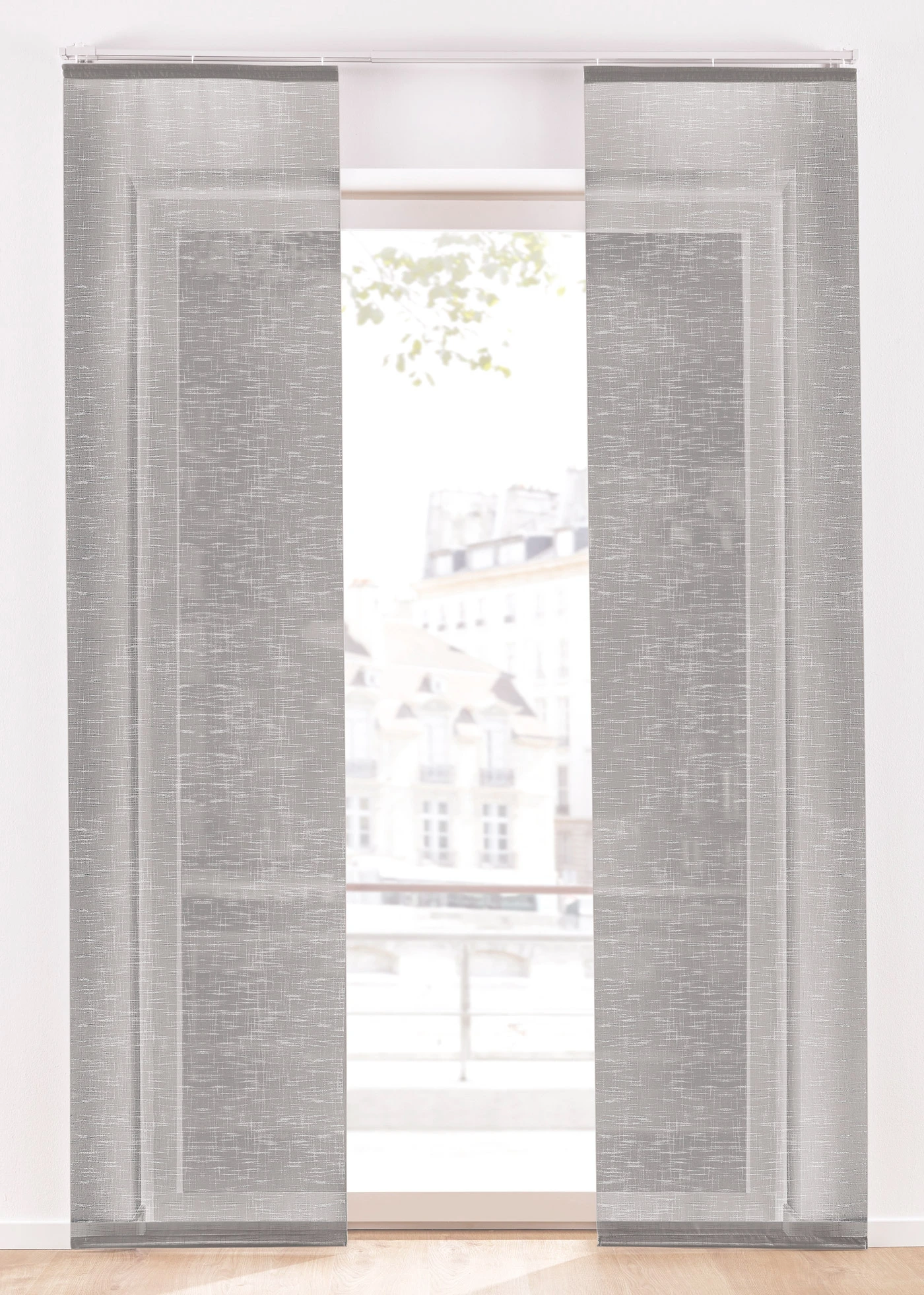 Panneau coulissant en voilage aspect lin (1 pce.) • gris • Boutique bonprix