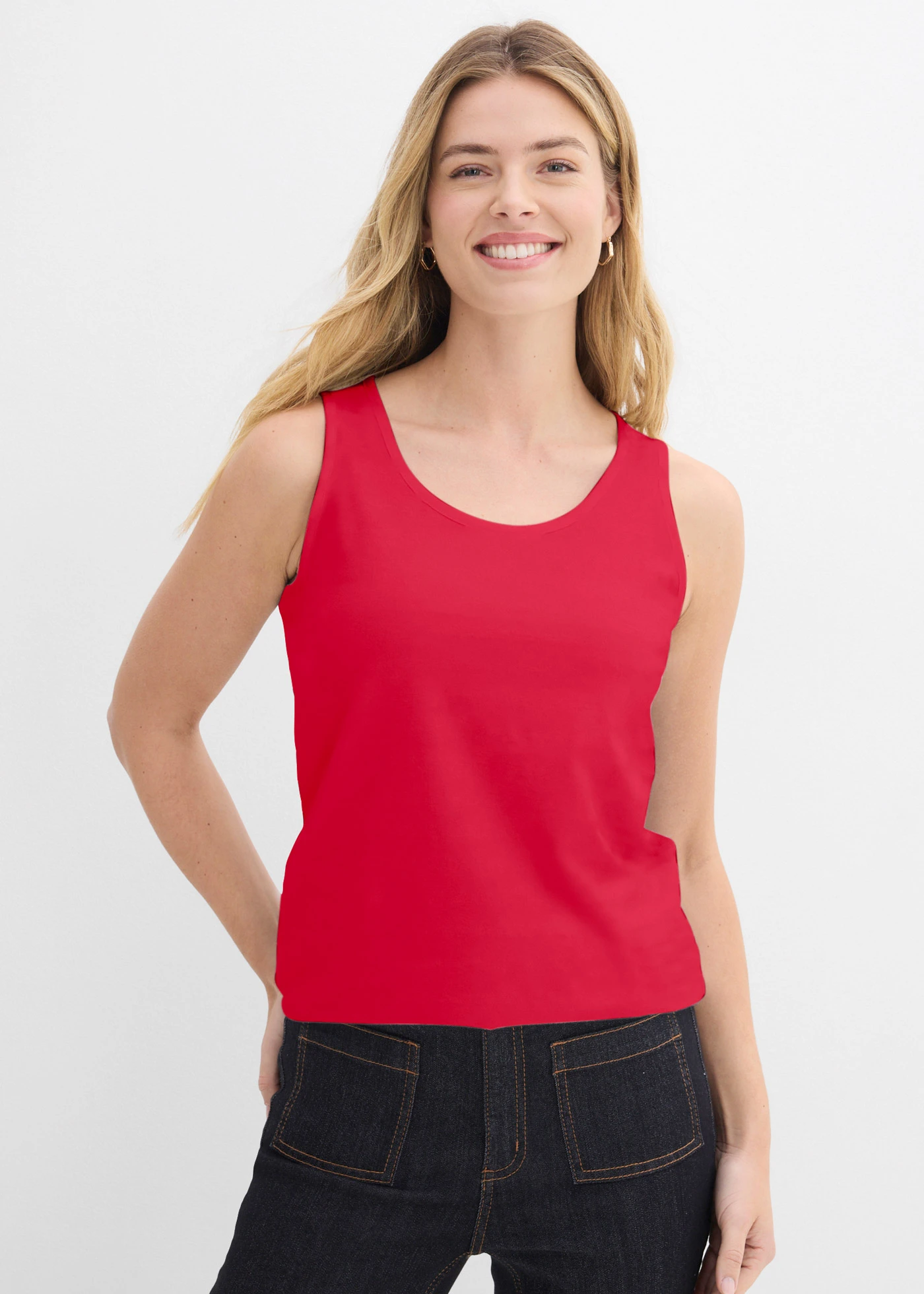 Longtop (set van 5) • wit/donkerblauw gestreept+lavarood+lichtblauw • bonprix online shop