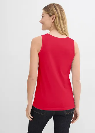 Katoenen longtop (set van 5) • wit/donkerblauw gestreept+lavarood+lichtblauw • bonprix online shop