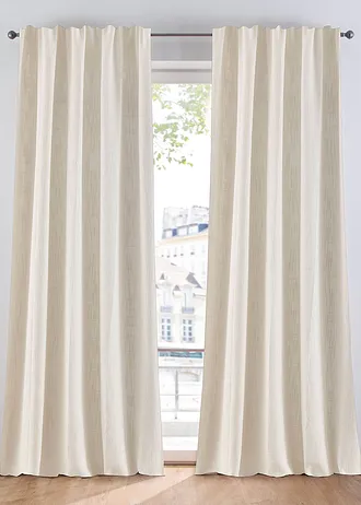 Rideau panneau opaque texturé (1 pce) • ecru • Boutique bonprix