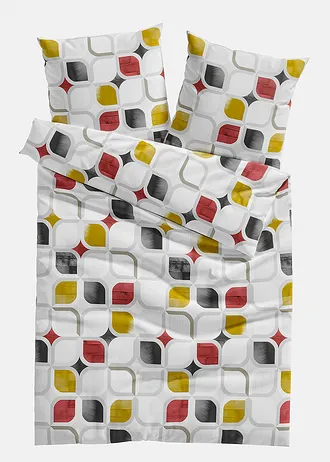 Parure de lit en coton mélangé • blanc-marron • Boutique bonprix