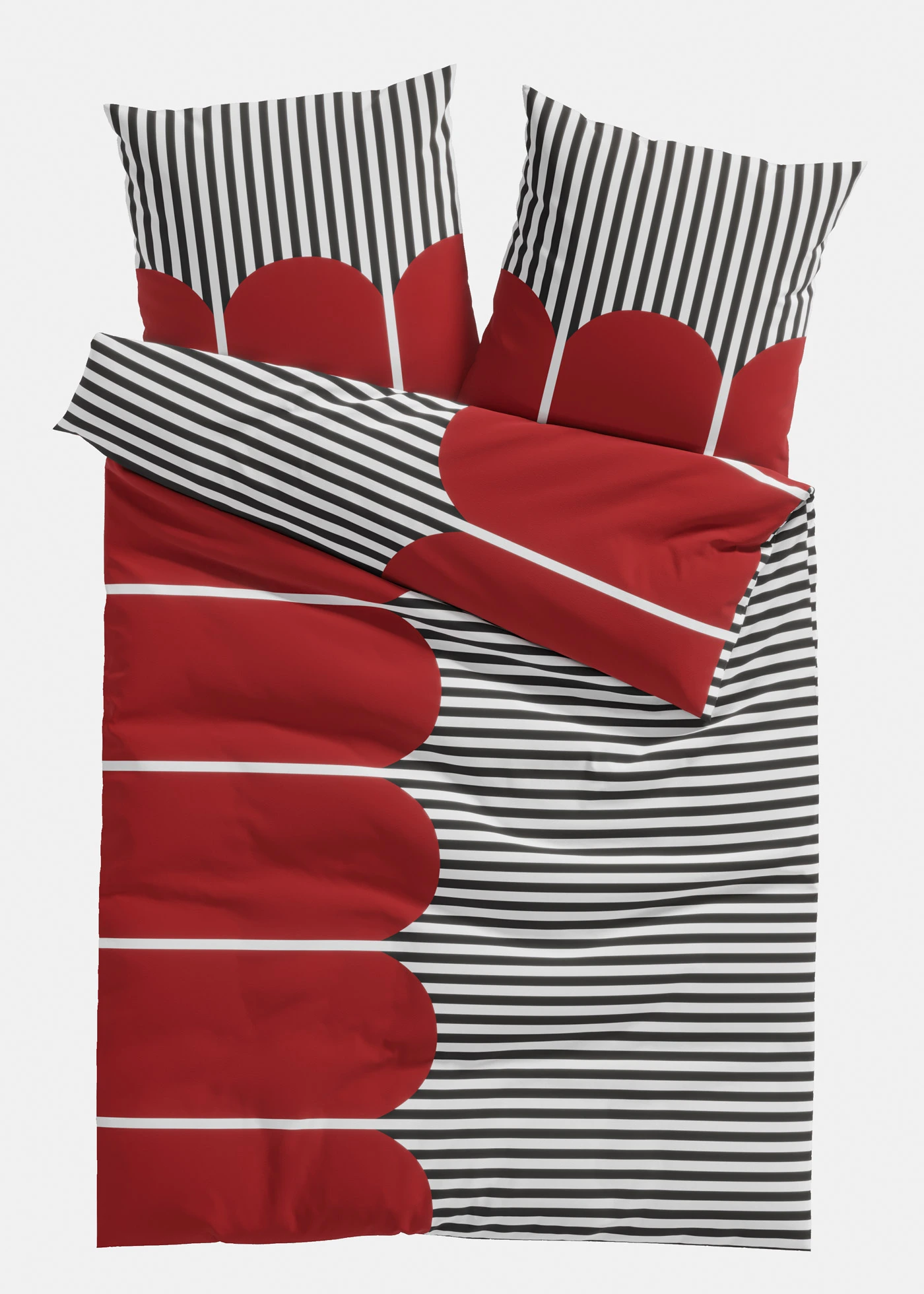 Lenjerie de pat din mix de bumbac • alb-negru-maro • magazin bonprix