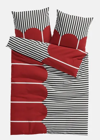 Dekbedovertrek in een katoenmix • wit-zwart-bruin gestreept • bonprix online shop