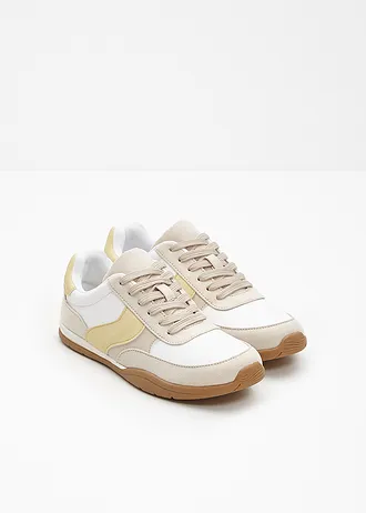 Sneakers au look rétro • blanc-sable clair-jaune clair • Boutique bonprix