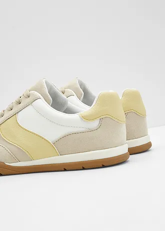 Sneakers rétro, Couleur: blanc-sable clair-jaune clair