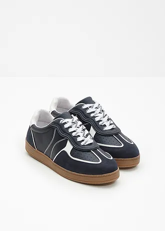 Sneakers in retrolook, Kleur: donkerblauw
