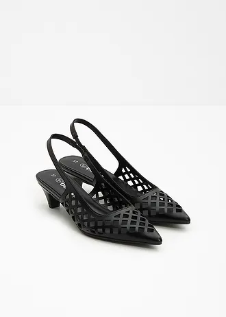 Escarpins slingback perforés • noir • Boutique bonprix
