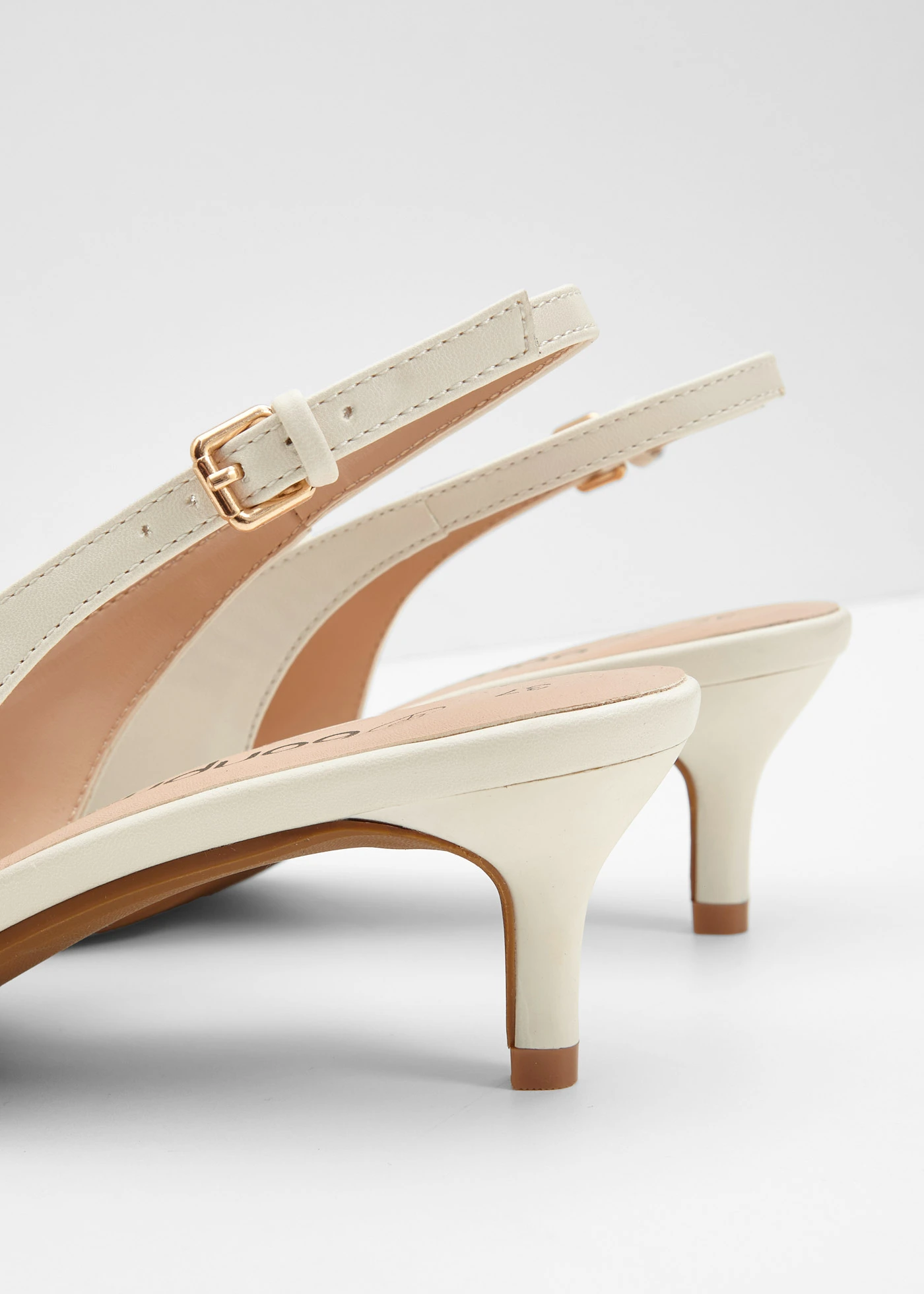 Slingback pumps met smalle hak • parelwit • bonprix online shop