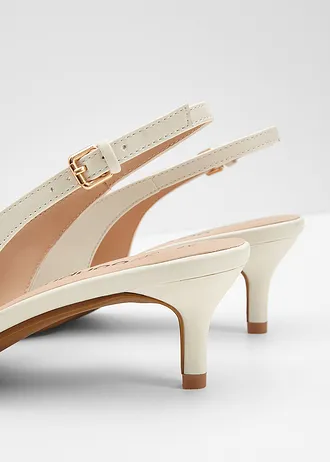 Slingback pumps met smalle hak • parelwit • bonprix online shop