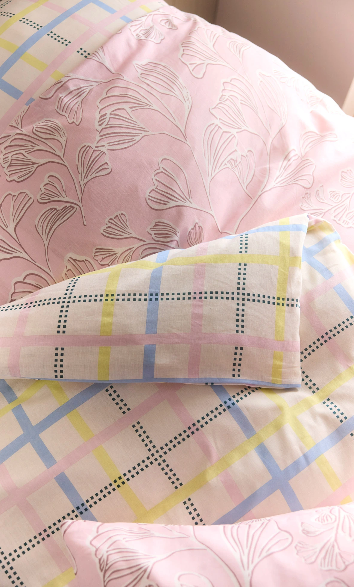 Parure de lit en linon • crème carreaux • Boutique bonprix