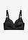Sutien bralette fără armătură, cu dantelă delicată, culoare: negru