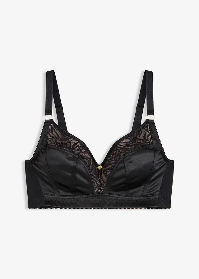 Soutien-gorge bralette sans armatures, avec dentelle, Couleur: noir