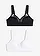 Sutien minimizer fără armătură, cu bumbac organic (set 2 buc.), culoare: negru/alb