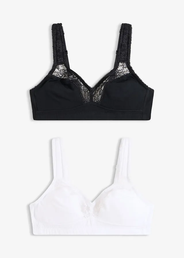 Minimizer bh zonder beugels van biologisch katoen (set van 2), Kleur: zwart+wit