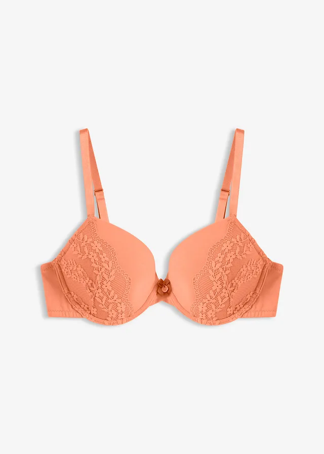 Soutien-gorge à coques et armatures, coton et dentelle