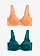 Sutien invizibil cu armătură, efect strălucitor (set/2 buc.), culoare: verde-piper + oranj-papaia soft