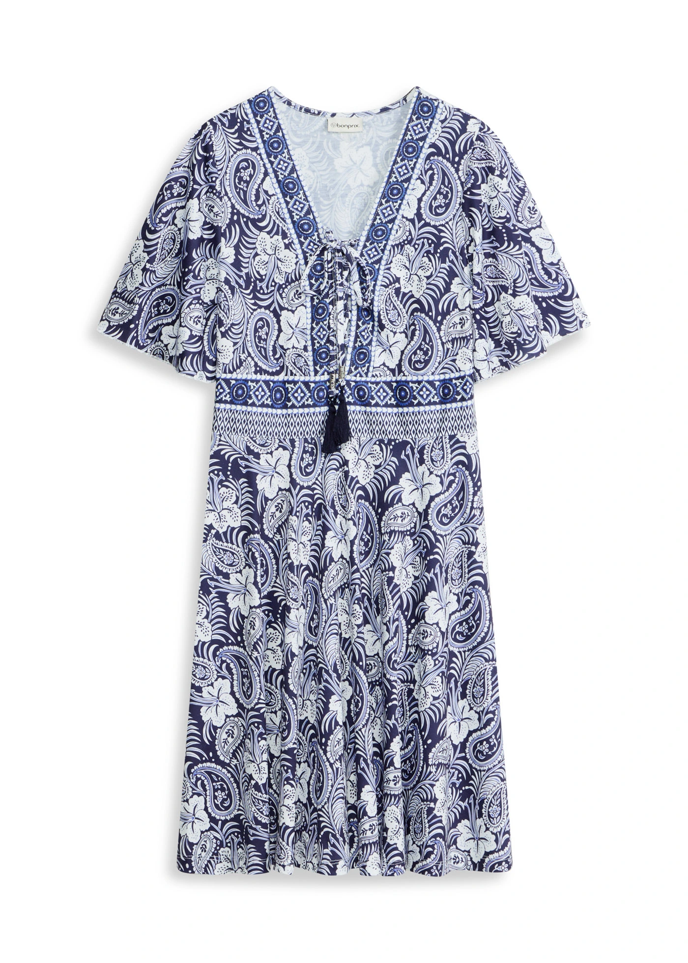 Jersey jurk • donkerblauw paisley • bonprix online shop