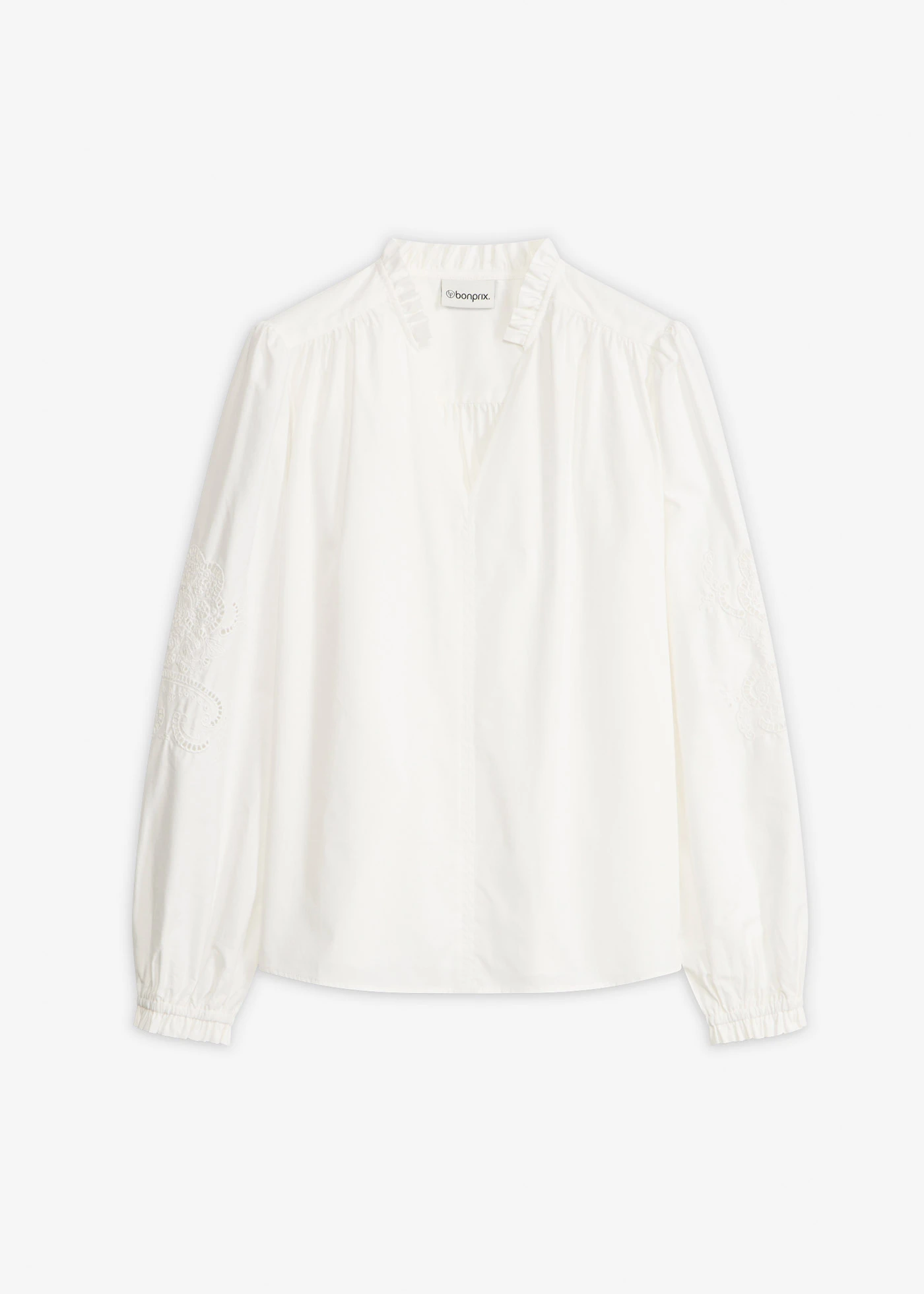 Katoenen tuniek met broderie anglaise • wolwit • bonprix online shop