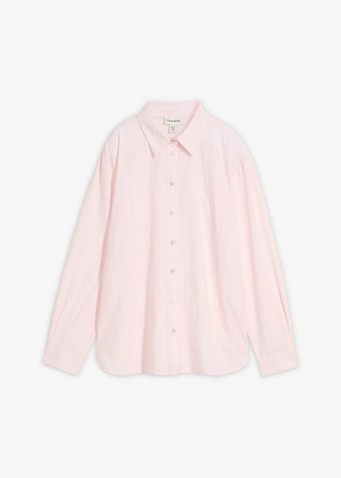 Gestreepte overhemdblouse van puur biologisch katoen • wit-lichtroze verticaal gestreept • bonprix online shop