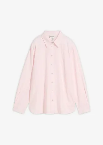 Gestreepte overhemdblouse van puur biologisch katoen • wit-lichtroze verticaal gestreept • bonprix online shop