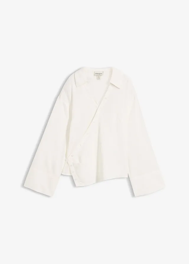 Asymmetrische blouse in een viscosemix