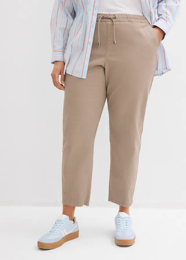 Pantalon en twill, Couleur: taupe