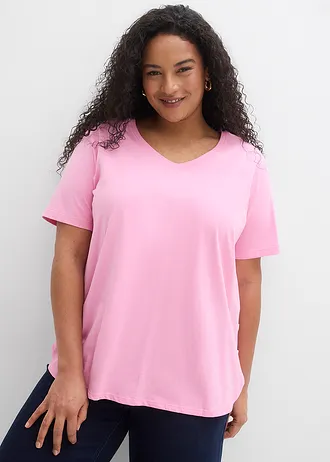 Wijd T-shirt van biologisch katoen, Kleur: roze