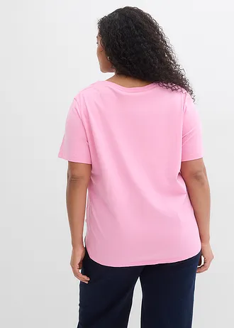 Wijd T-shirt van biologisch katoen, Kleur: roze