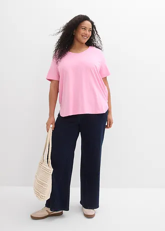 Wijd T-shirt van biologisch katoen, Kleur: roze