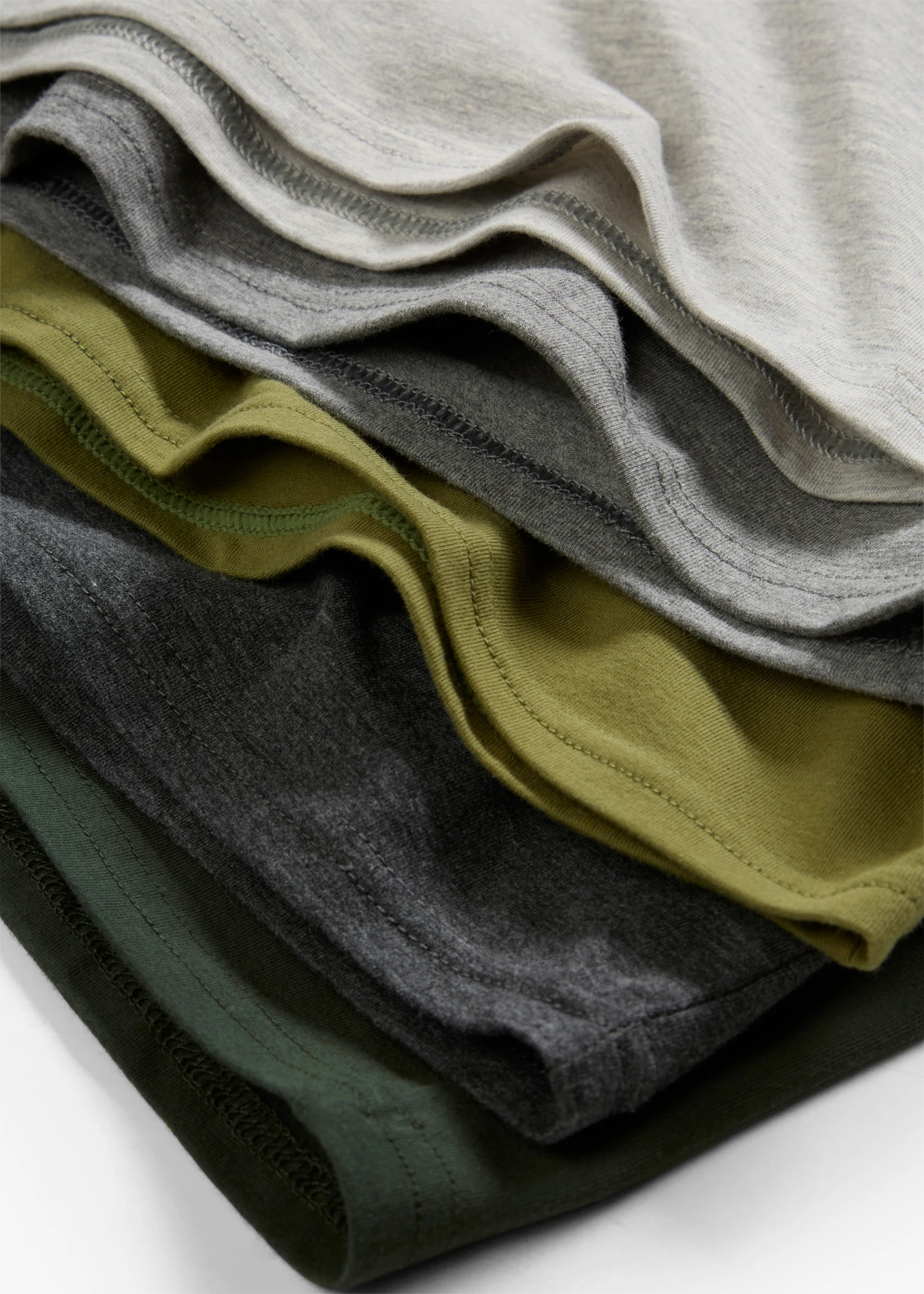 Tílko s měkkou bavlnou (5 ks v balení) • světle šedý melír + šedý melír + antracitový melír + hnědozelená + sytě zelená • bonprix obchod