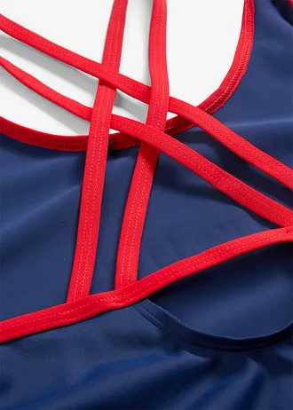 Maillot 1 pièce, Couleur: bleu nuit-fraise