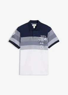 Jersey poloshirt van puur katoen, korte mouw • donkerblauw-rookblauw • bonprix online shop