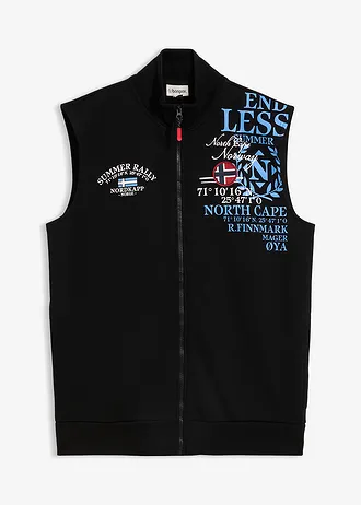 Sweat bodywarmer met opstaande kraag