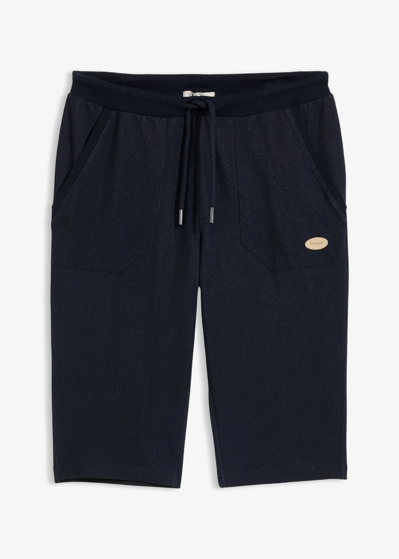 Bermude sweat lungi cu aspect denim și talie elastică • bleumarin • magazin bonprix