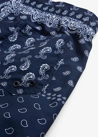 Kúpacie šortky s bočnými vreckami • tmavomodrá-biela paisley • obchod bonprix