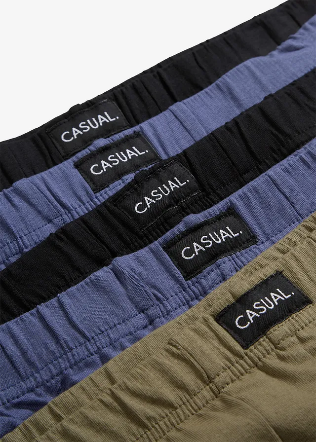 Strakke boxer met katoen (set van 5) • zwart+indigo+kleigroen • product-page.page-title-suffix