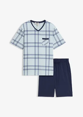 Shortama van puur katoen • blauw geruit-donkerblauw • bonprix online shop