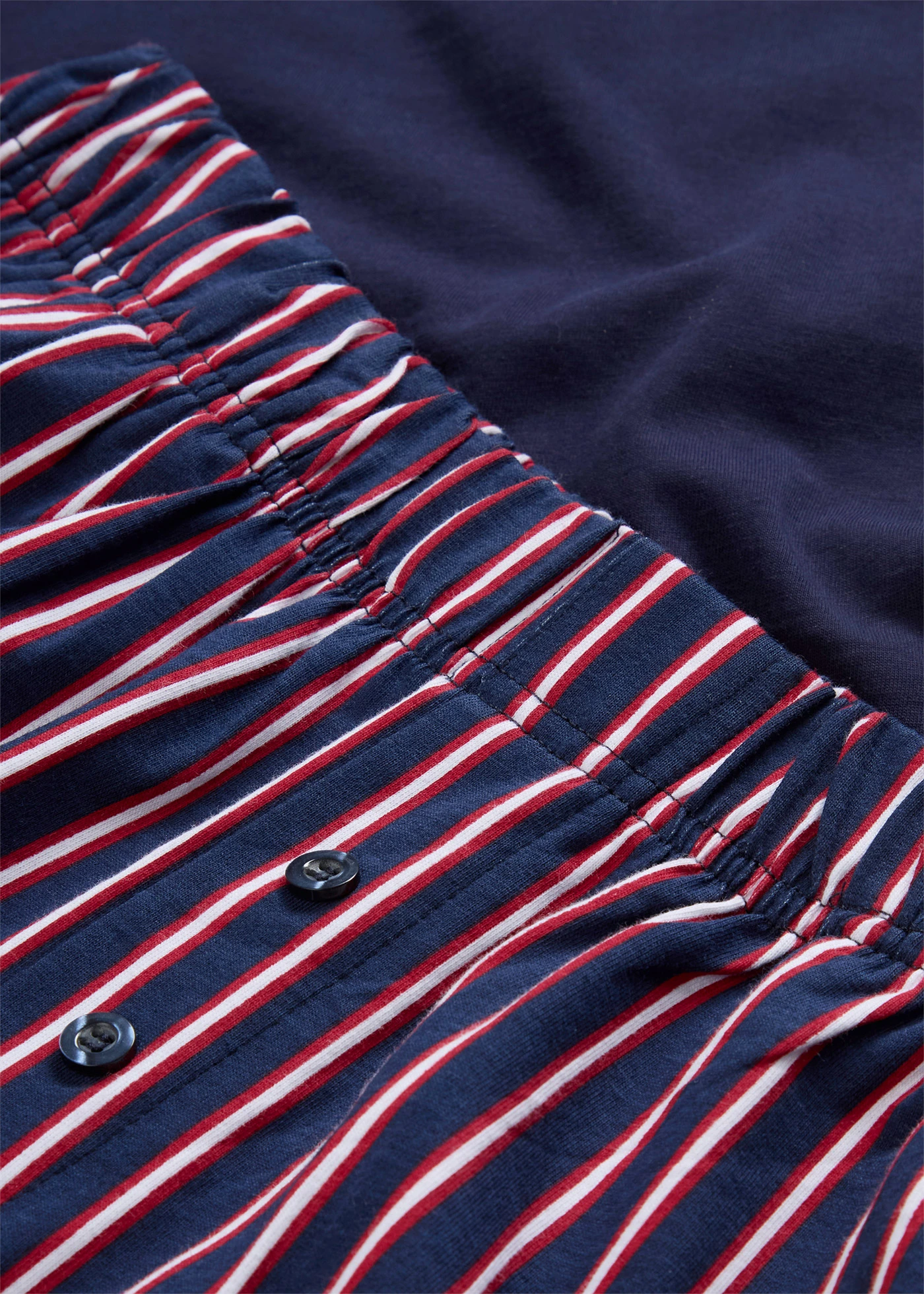 Shortama met geweven broek van puur katoen • maritiemblauw-donkerrood gestreept • bonprix online shop