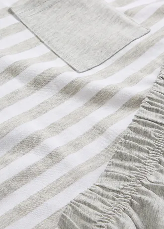Pyjashort • gris clair chiné/blanc rayé • Boutique bonprix