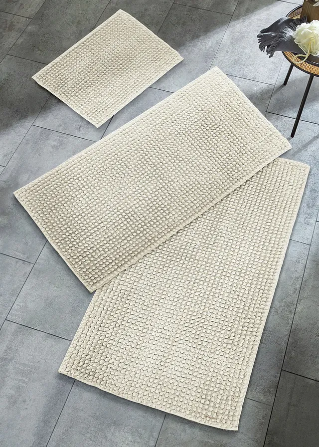 Tapis de bain en fil chenille, Couleur: naturel