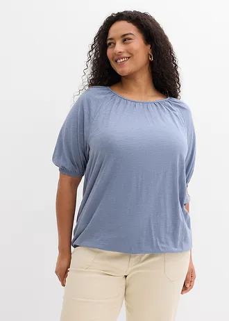 Shirt van puur biologisch katoen, Kleur: rookblauw