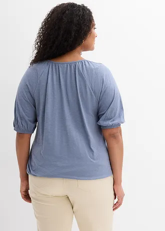 Shirt van puur biologisch katoen, Kleur: rookblauw