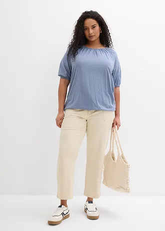 T-shirt 100% coton, Couleur: bleu fumé