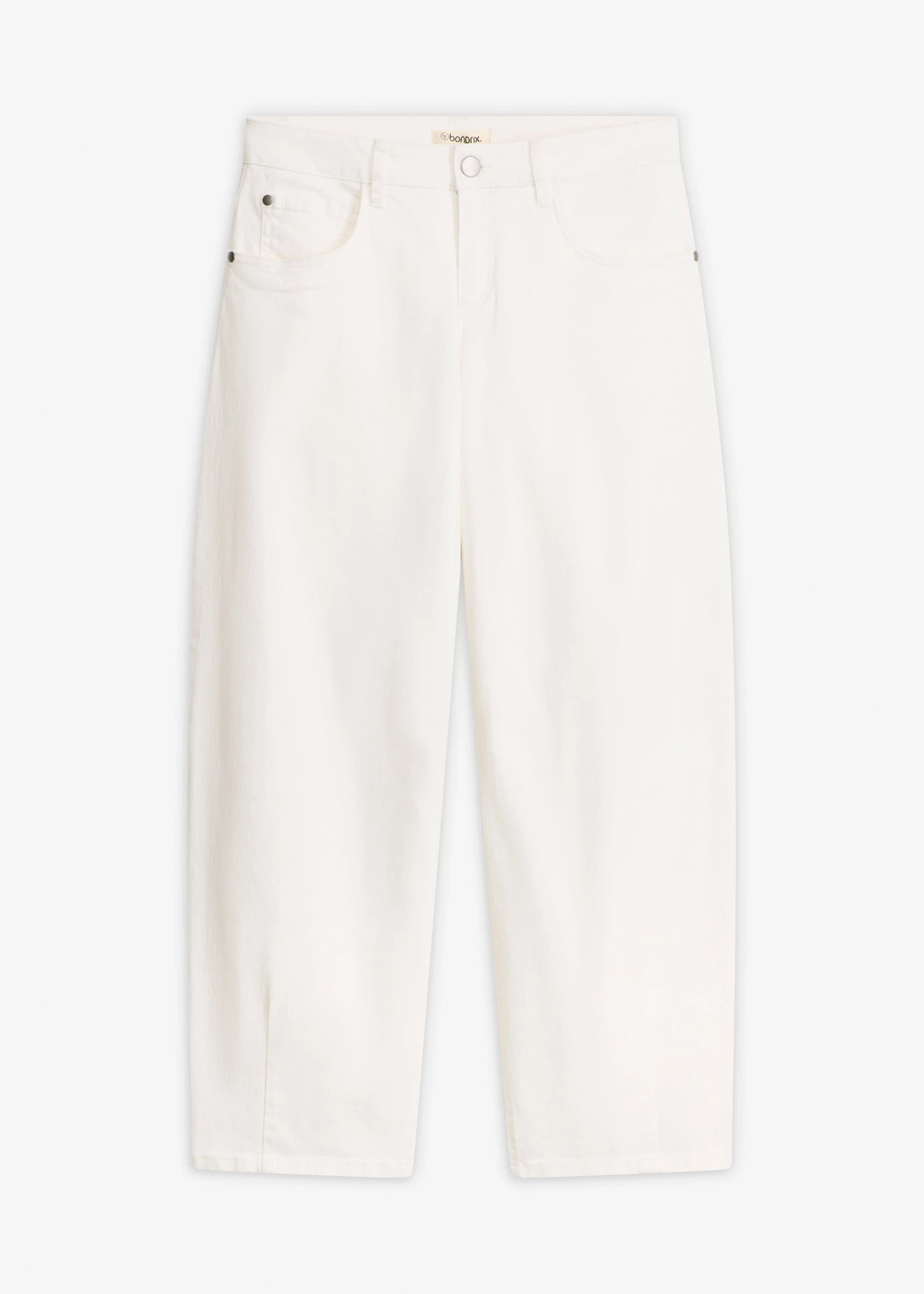 Pantaloni din twill, din amestec elastic cu bumbac • ecru • magazin bonprix