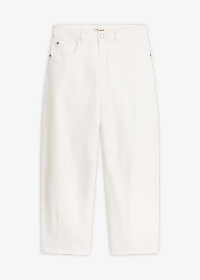 Pantalon en twill de coton extensible • ecru • Boutique bonprix